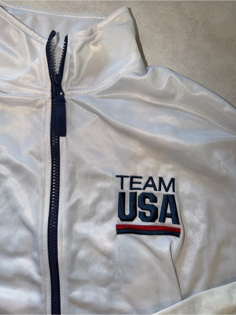 TEAM USA Olympic Jacket Adult Size 2XL BDA Track Performance Full Zip White